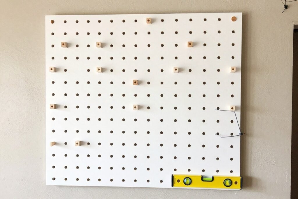 DIY pegboard installation process
