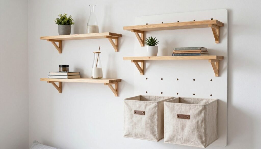 DIY storage solutions in budget-conscious small bedroom