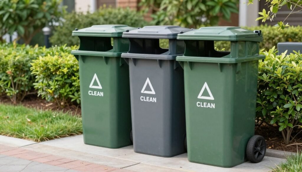Fresh-smelling outdoor bin storage area