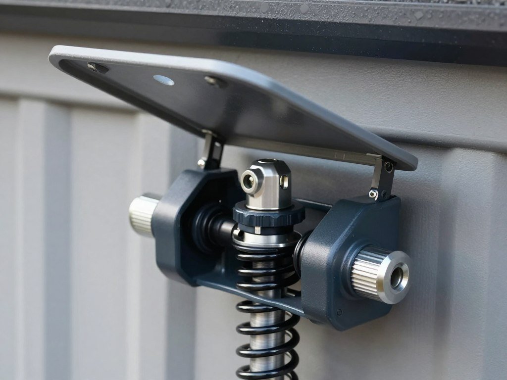 Hydraulic lid mechanism on premium bin shed