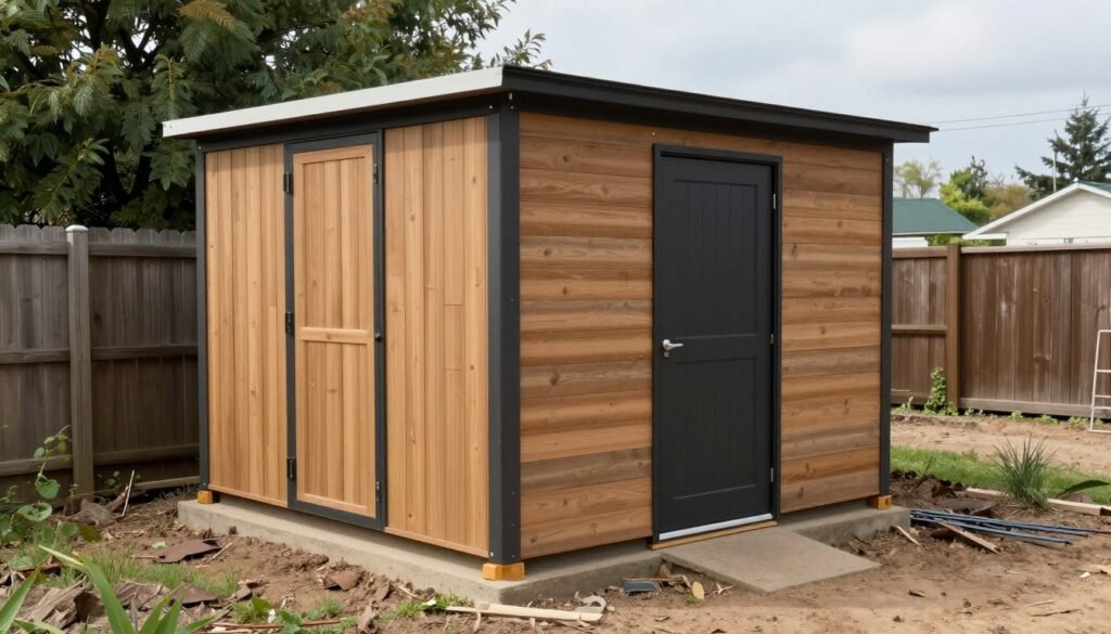 Improperly installed shed on uneven ground