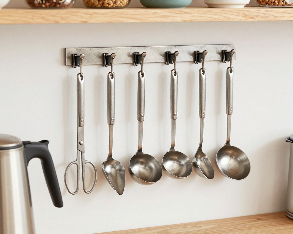 Magnetic strip storing coffee tools