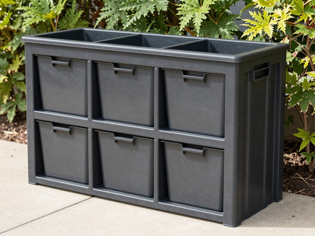 Recycled plastic outdoor bin shed