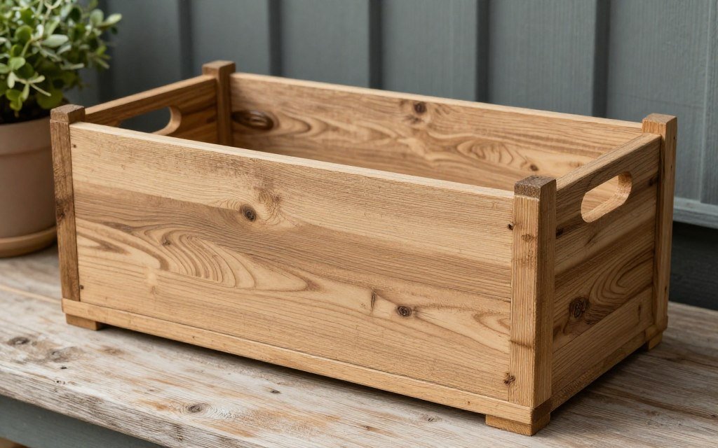 Rustic wooden outdoor bin storage
