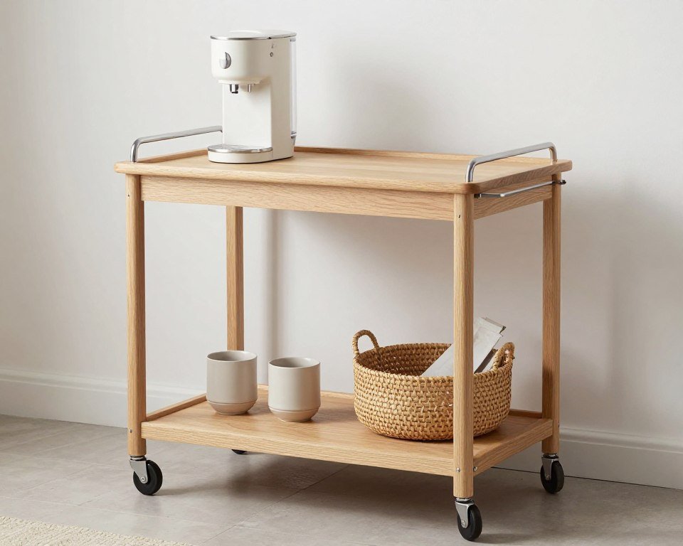 Scandinavian coffee cart with clean lines