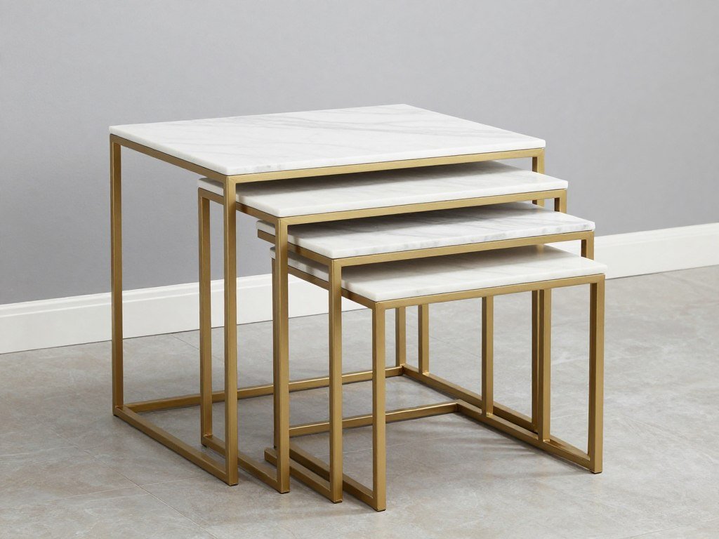 Set of nesting tables in graduated sizes with modern design