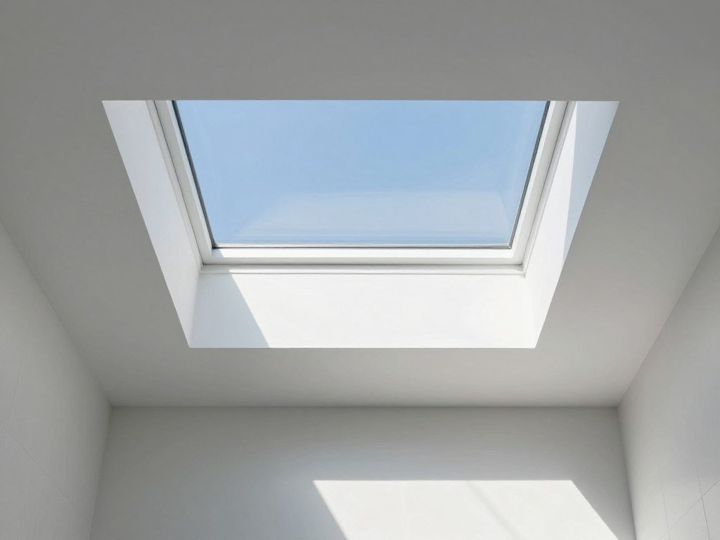 Skylight installation in small bathroom ceiling