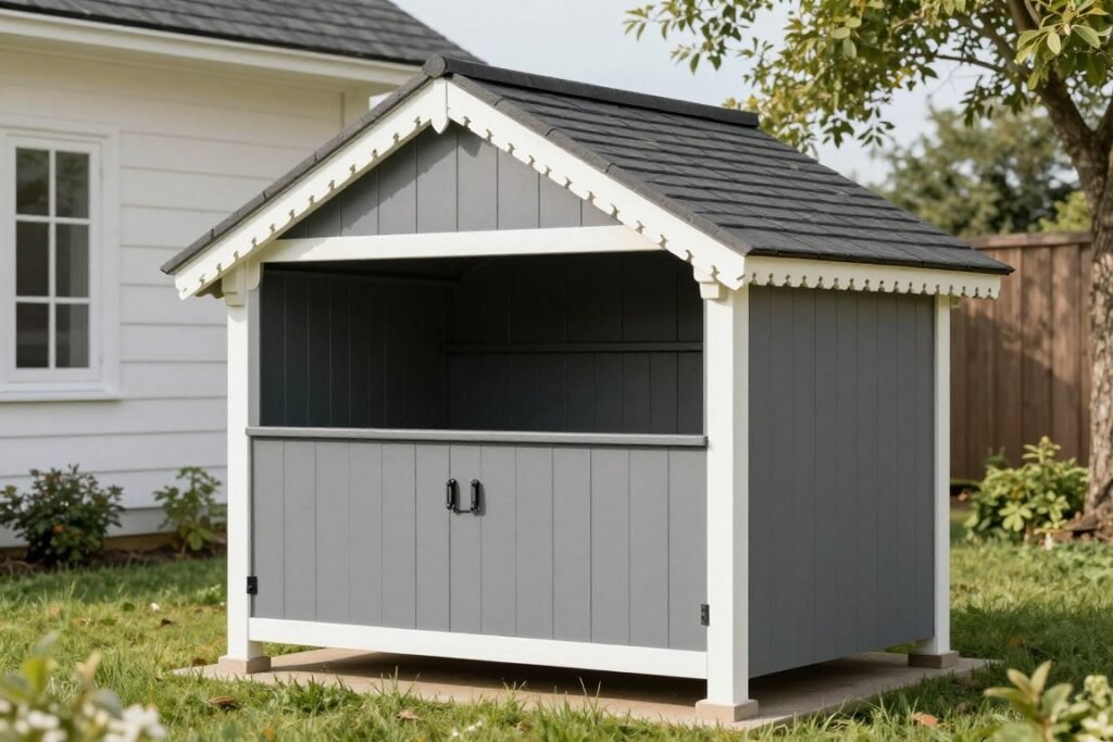 Traditional style outdoor bin shed