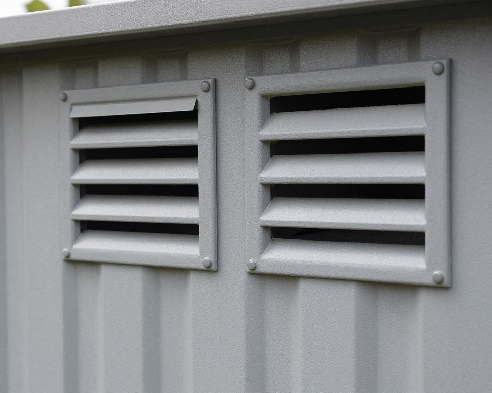 Ventilation slots in outdoor bin shed walls