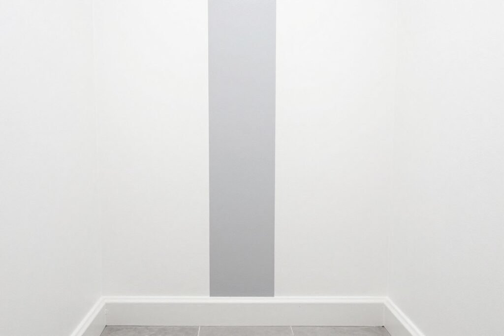 Vertical stripe painted on wall drawing eye upward