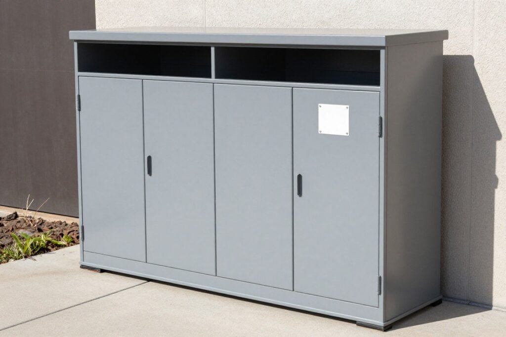 Wheelchair-accessible outdoor bin storage