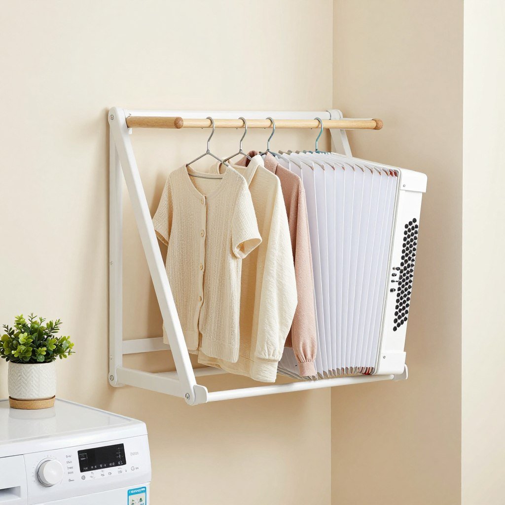 accordion style wall mounted drying rack extended