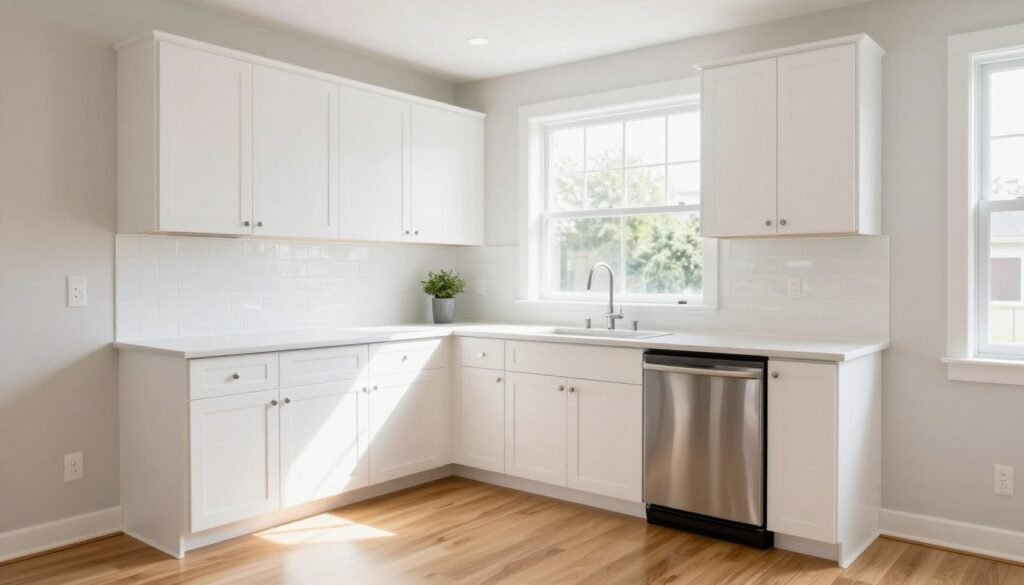 all-white small kitchen with bright airy feel all-white small kitchen with bright airy feel