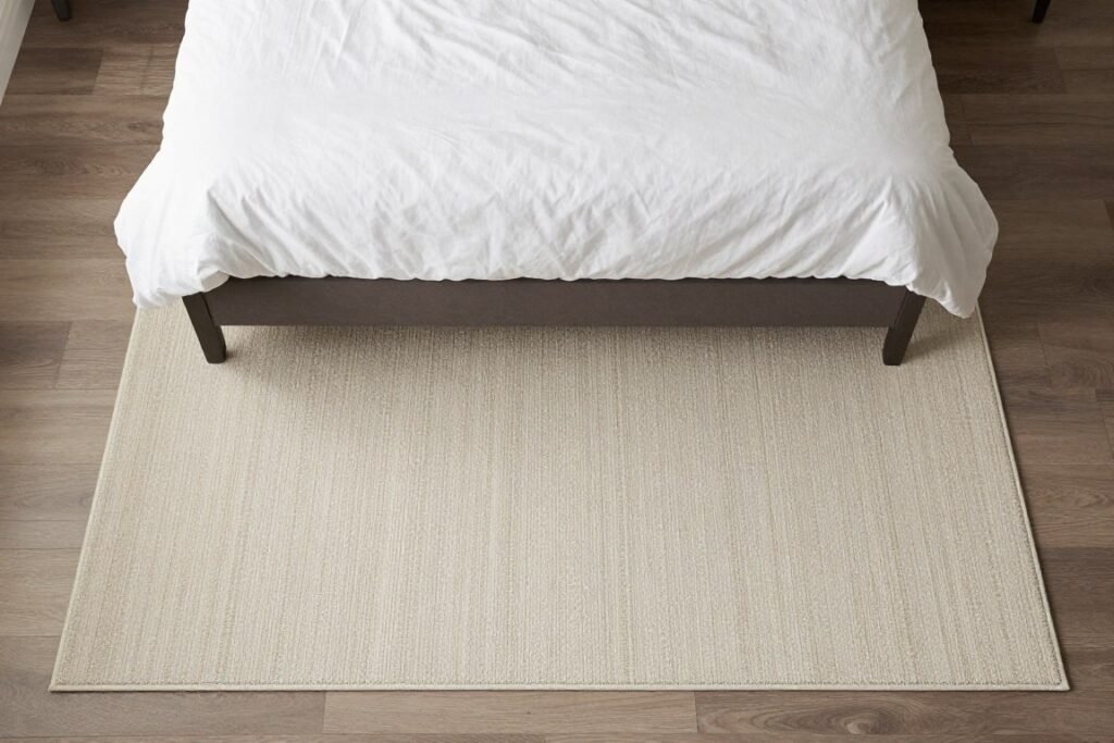area rug properly sized for small bedroom under bed