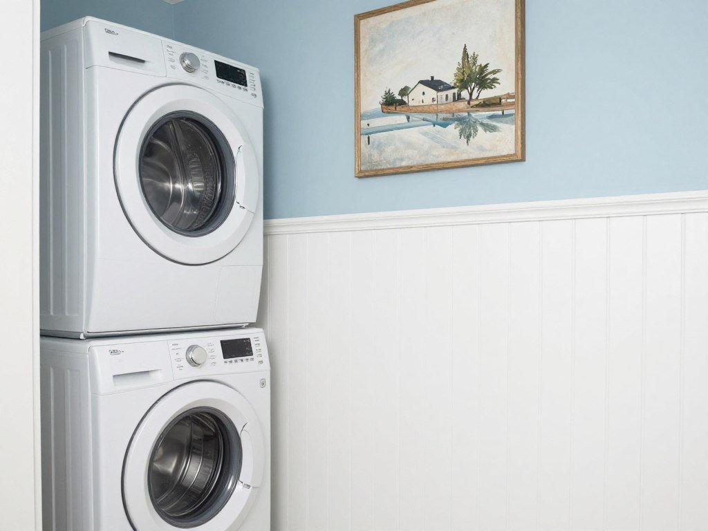 beadboard wainscoting in farmhouse style laundry room