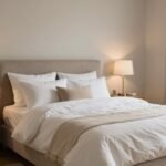 beautifully decorated guest bedroom with neutral tones and cozy bedding