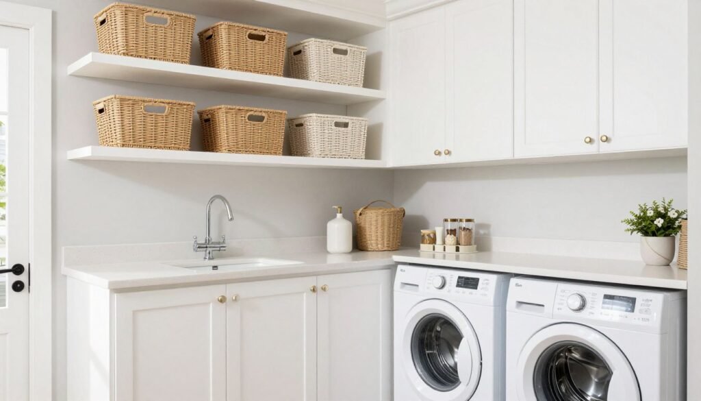beautifully organized complete laundry room