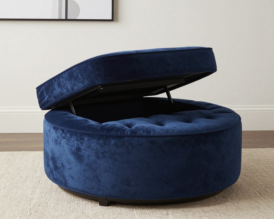 bedroom ottoman with hidden storage compartment and cushioned top