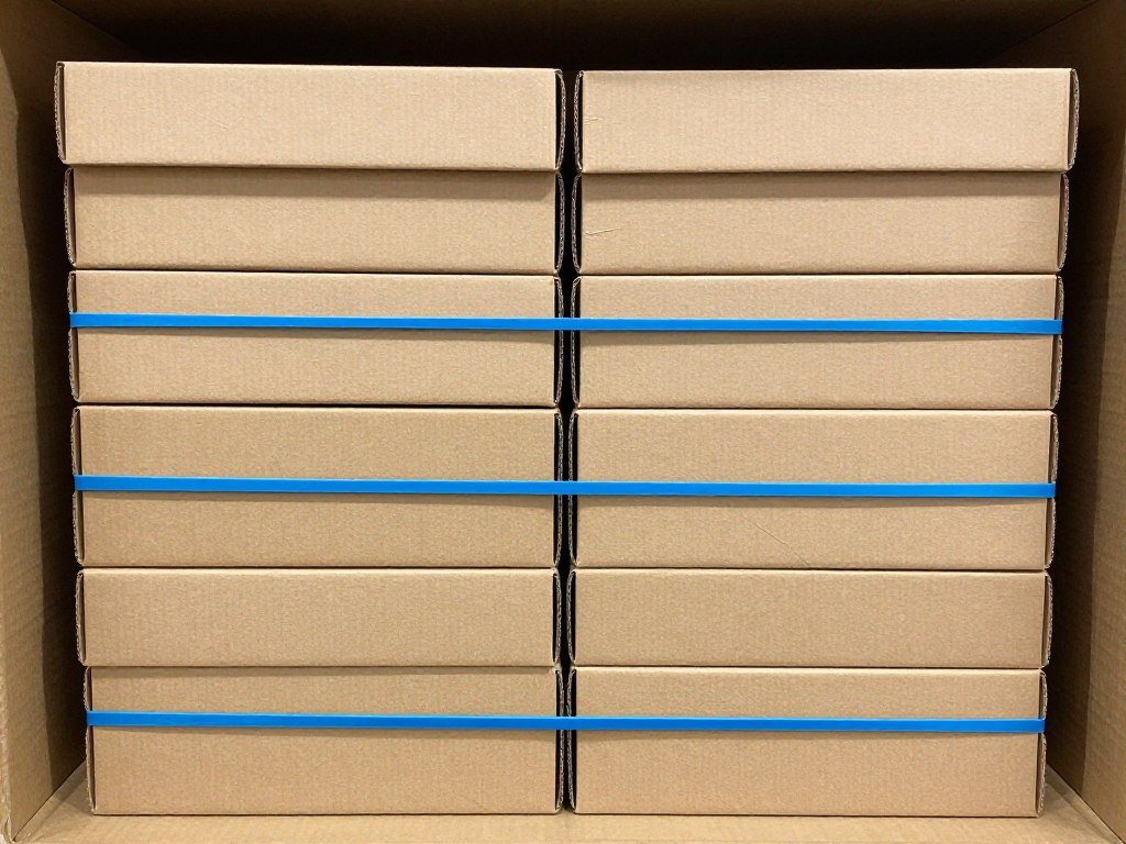 board game boxes secured with rubber bands