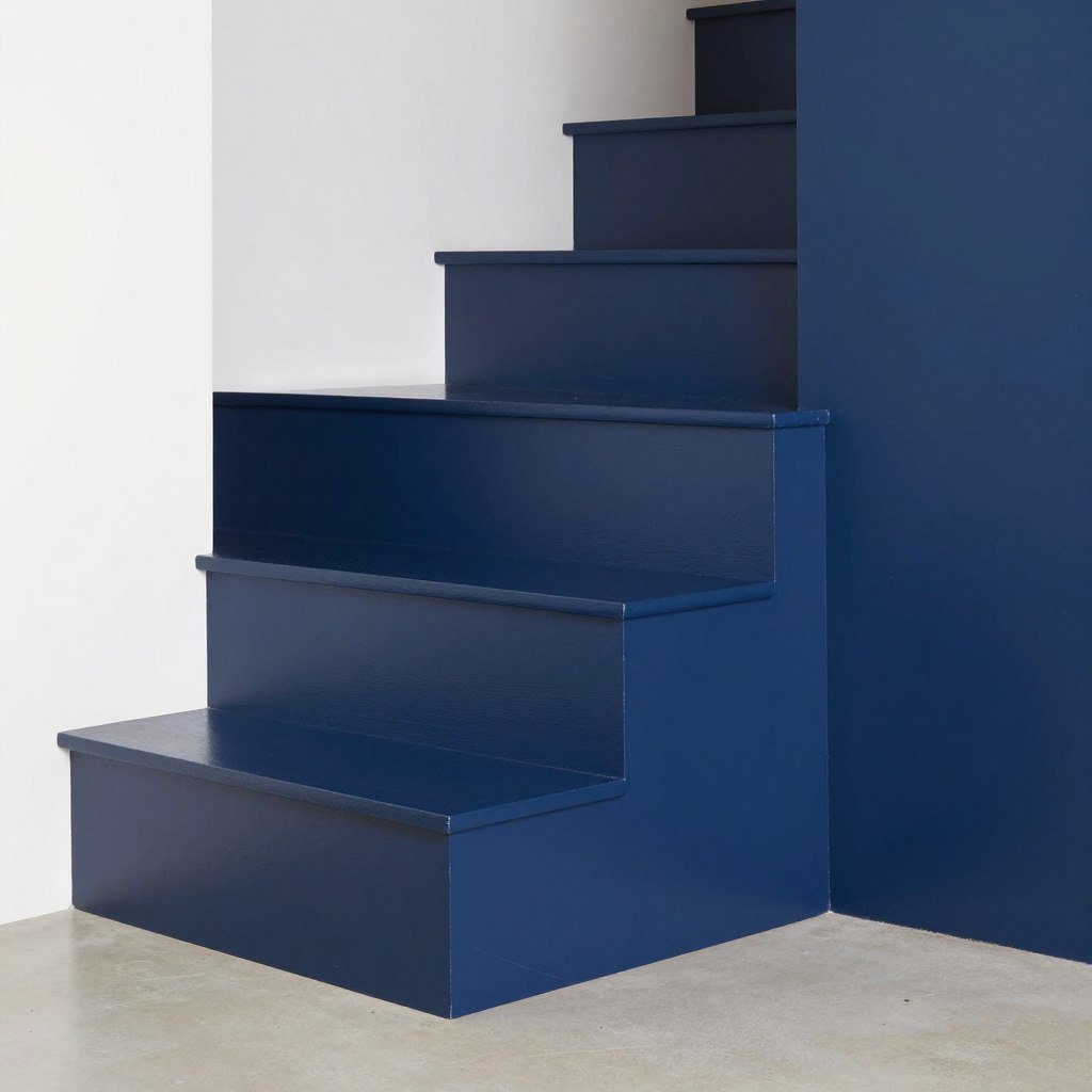 bold colored under stairs storage as accent feature