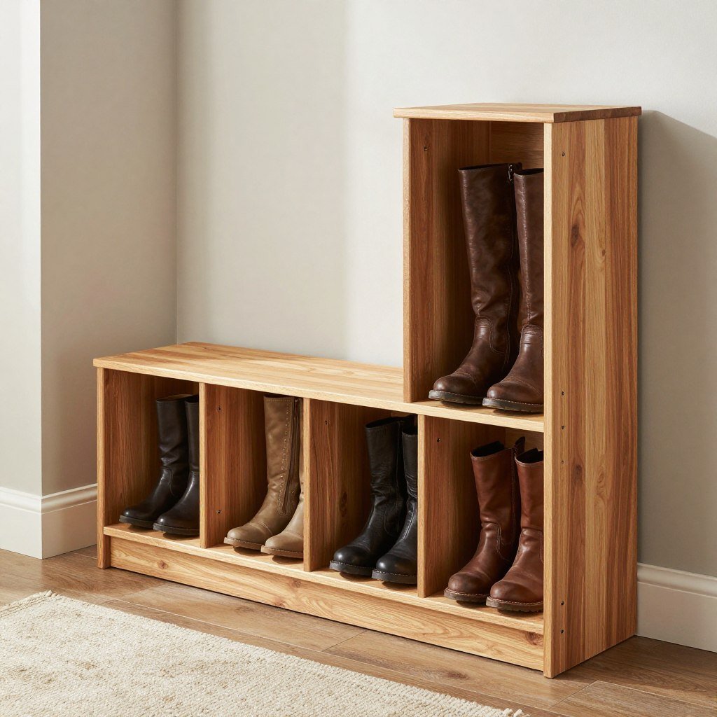 boot storage bench with tall compartments