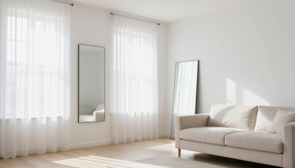 bright small living room maximizing light