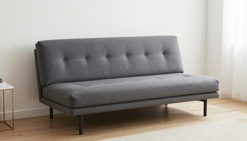 budget-friendly futon in small apartment