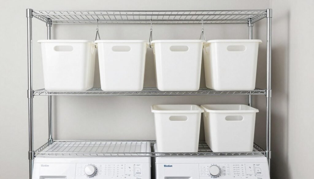 budget friendly laundry room using affordable organization solutions