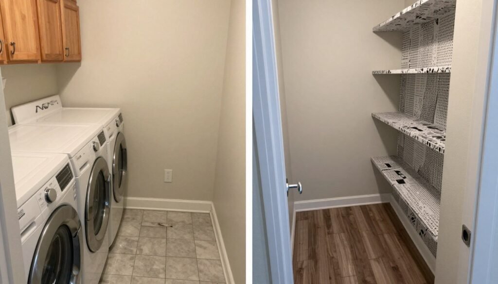 budget-friendly narrow laundry room makeover
