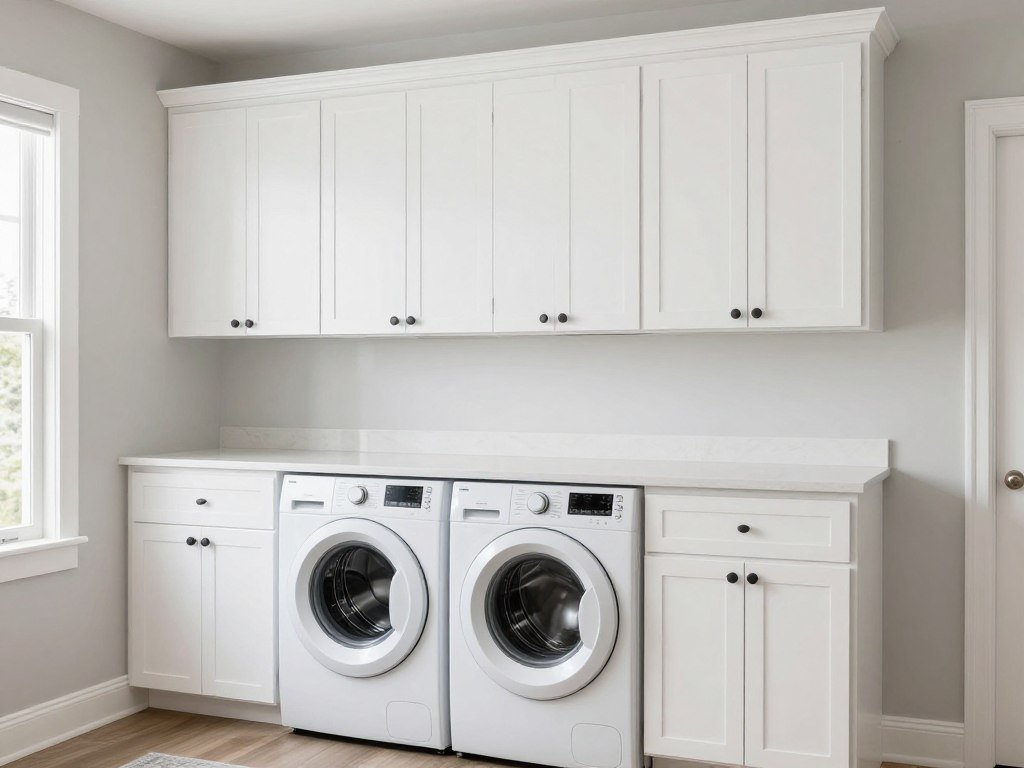 cabinet system built above laundry appliances