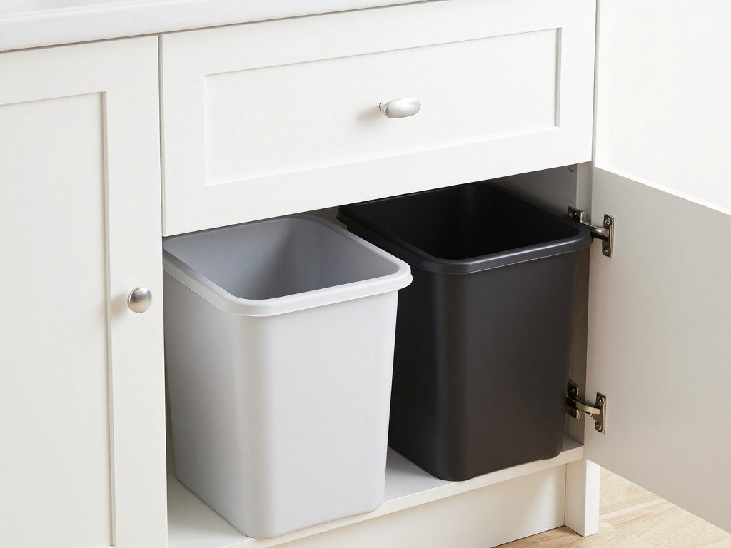cabinet with pull-out trash bins