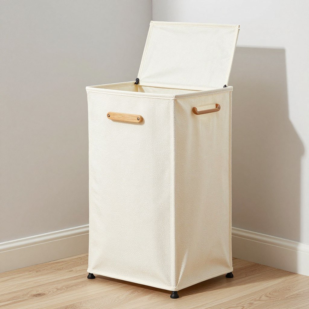 canvas laundry hamper with lid
