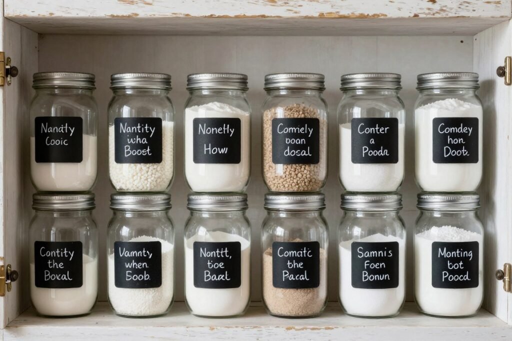 chalkboard labels on storage jars