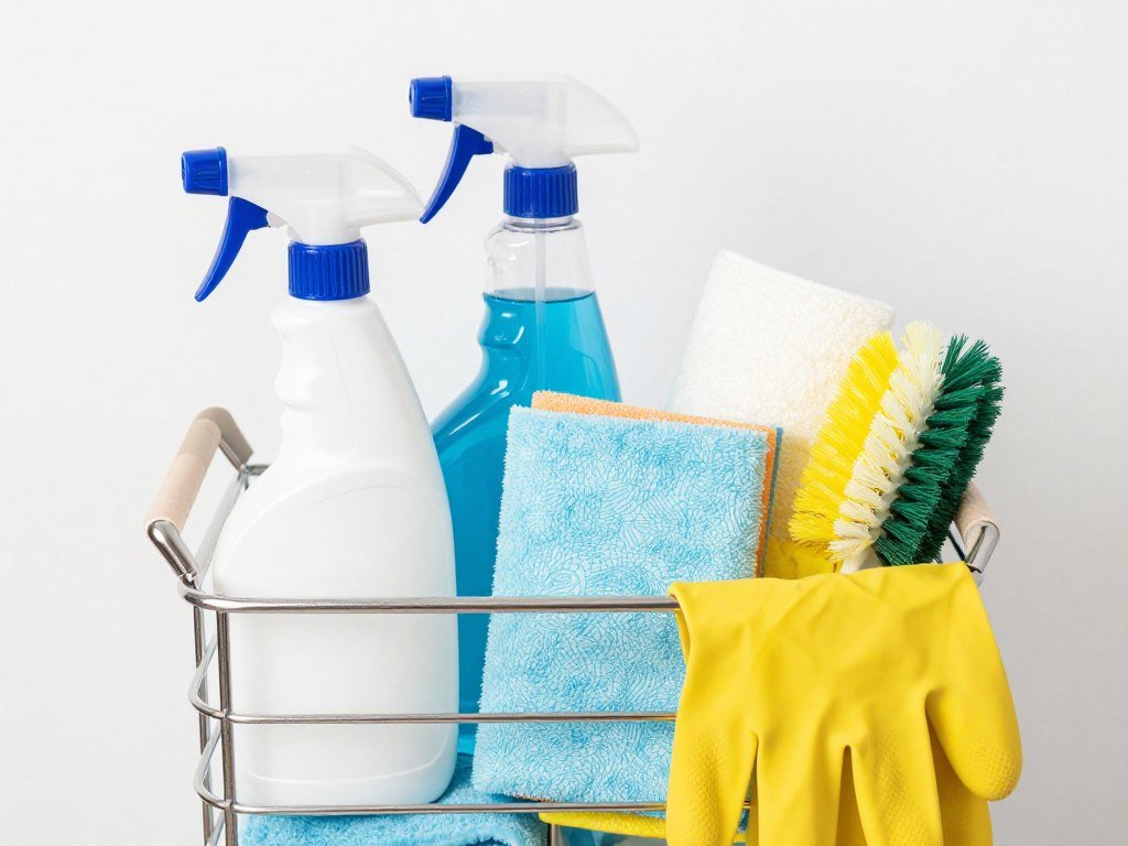 cleaning caddy with organized supplies and bottles cleaning caddy with organized supplies and bottles