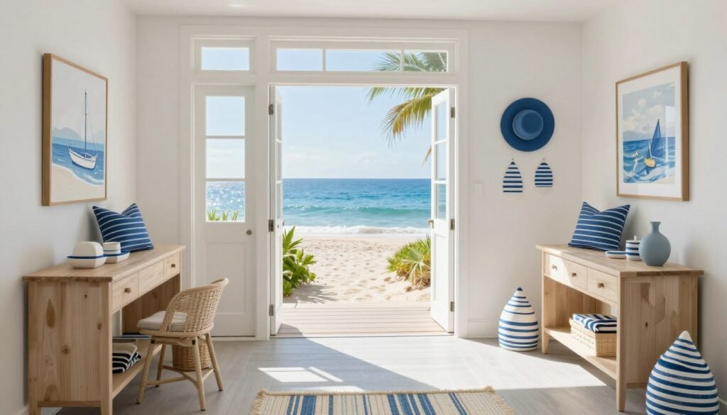 coastal style entryway storage