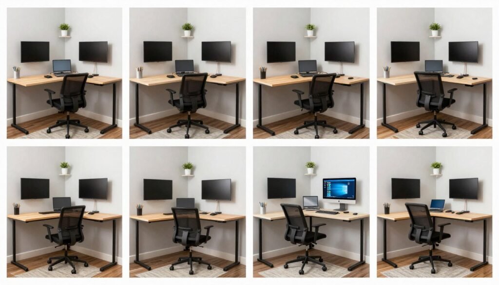 collection of successful small desk setups in various spaces
