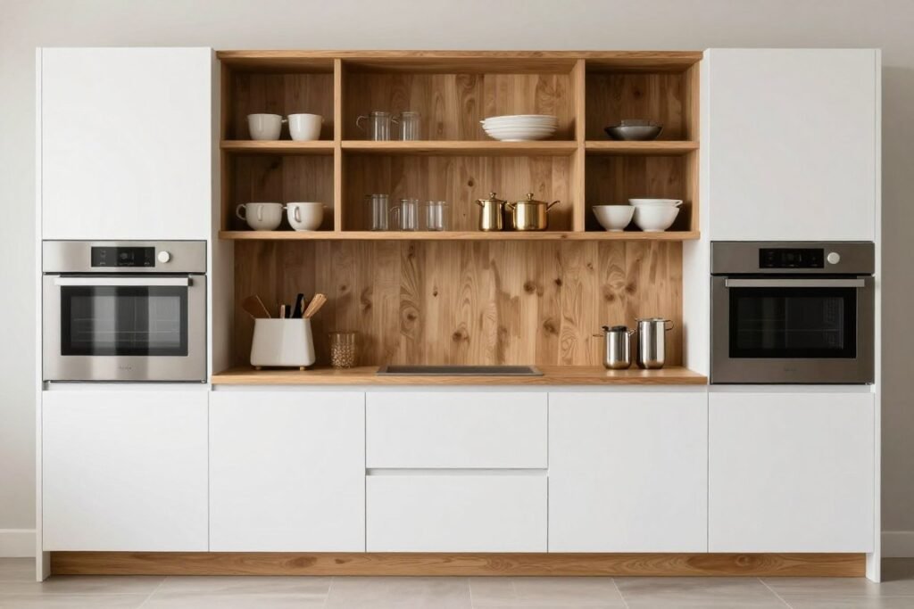 combination of open shelves and closed cabinets in kitchen combination of open shelves and closed cabinets in kitchen