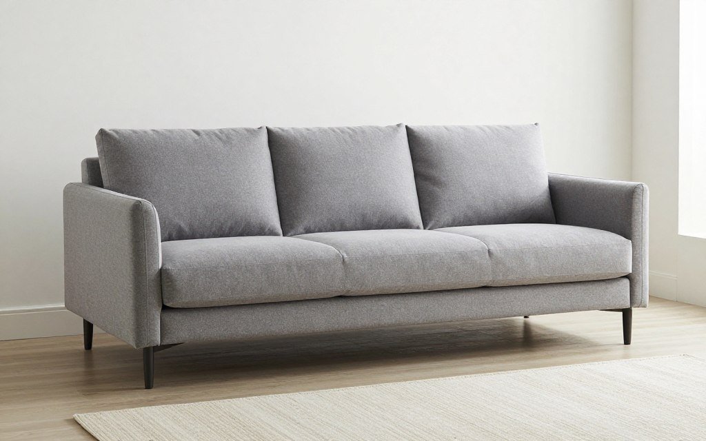 compact apartment-size sofa in small living room