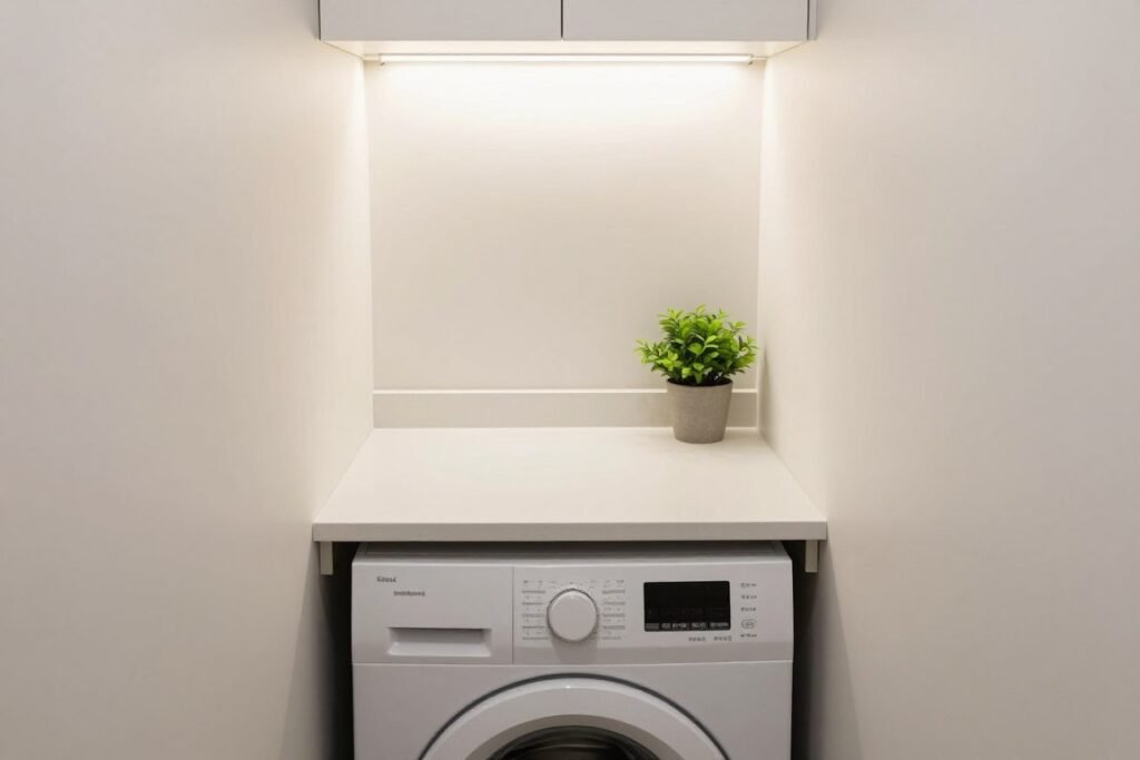compact countertop folding area in small laundry closet compact countertop folding area in small laundry closet