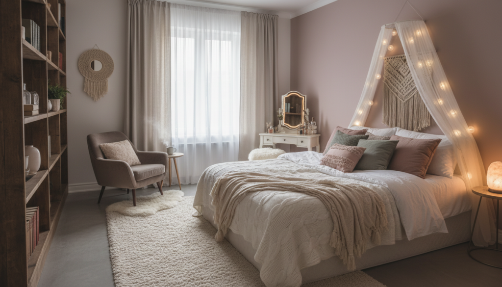completed cozy bedroom transformation