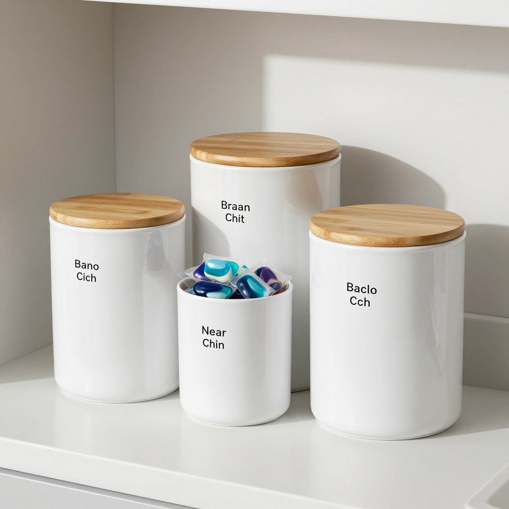 countertop storage canisters for laundry supplies