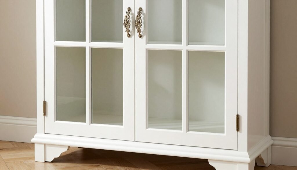 decorative accent cabinet in entryway