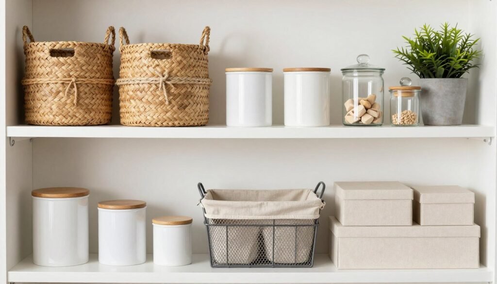 decorative bathroom storage baskets and containers