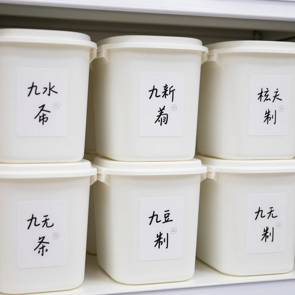decorative labels on laundry room containers