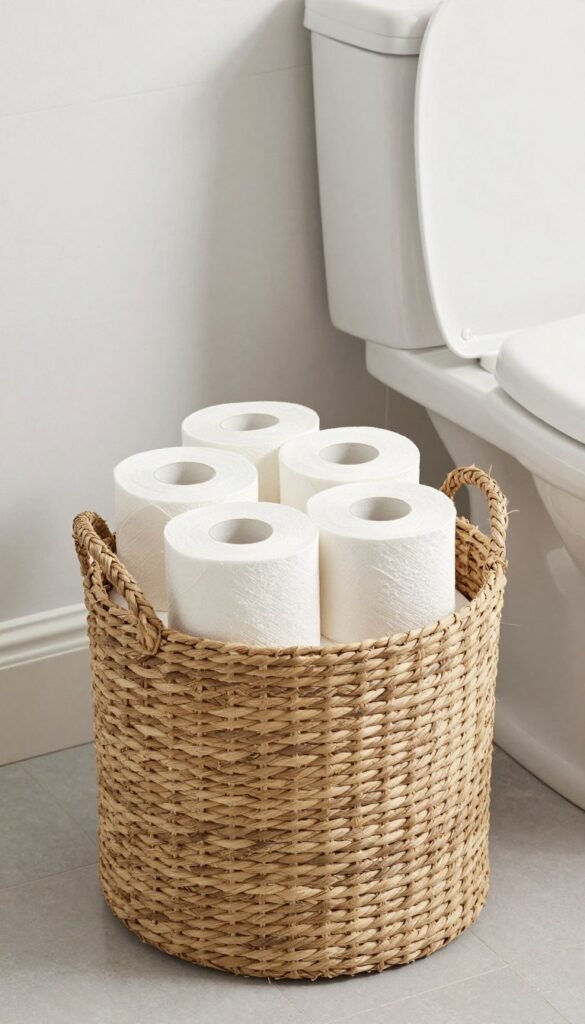 decorative toilet paper storage basket