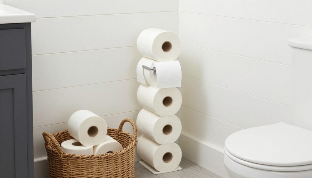 decorative toilet paper storage solutions for small bathrooms