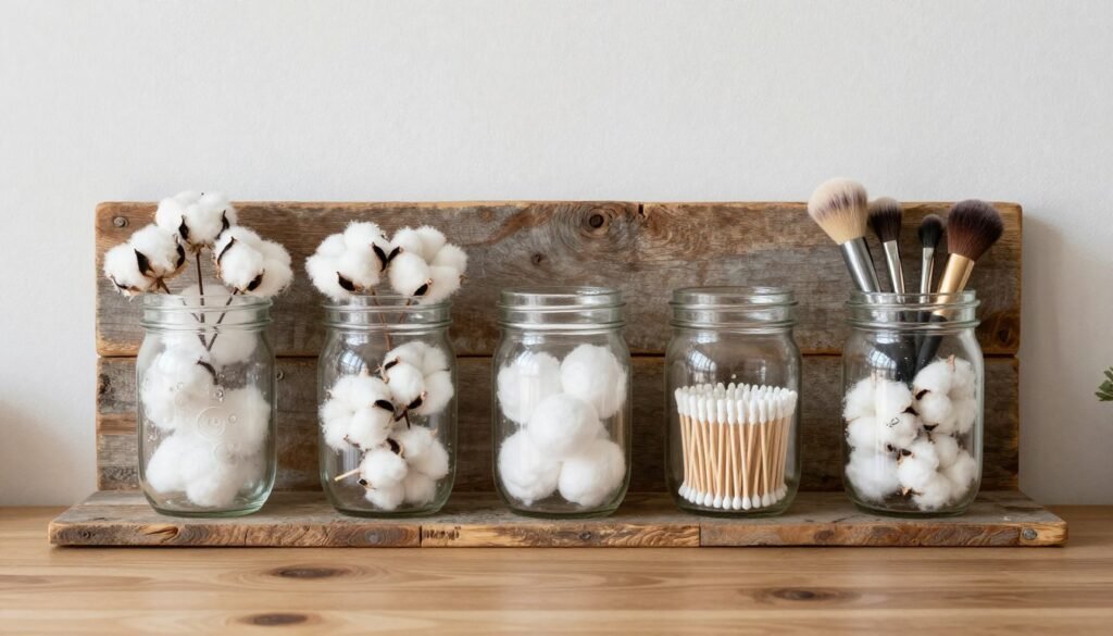 diy mason jar bathroom storage organizers