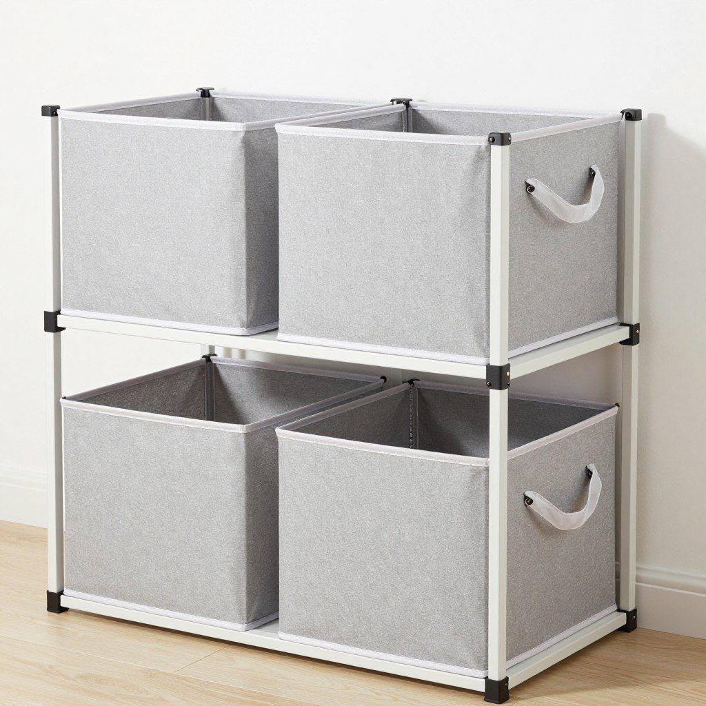 fabric storage cubes for laundry room organization