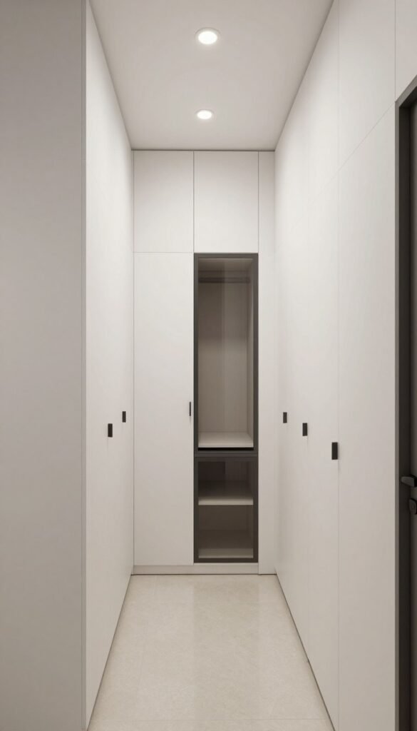 floor to ceiling narrow cabinets in laundry room