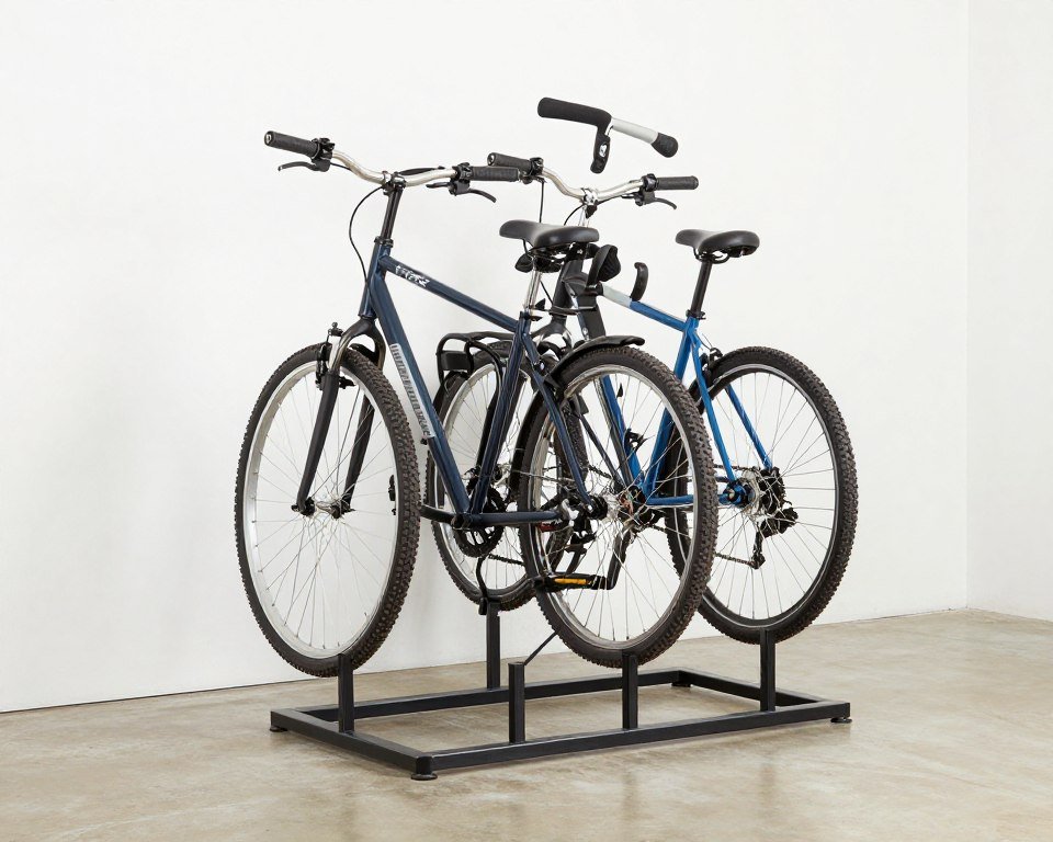 freestanding bike rack with multiple bicycles